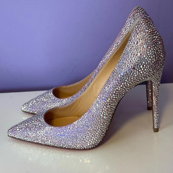 Christian Louboutin So Kate Swarovski Elegant purple  Stiletto Heels pumps - Picture 12 of 14